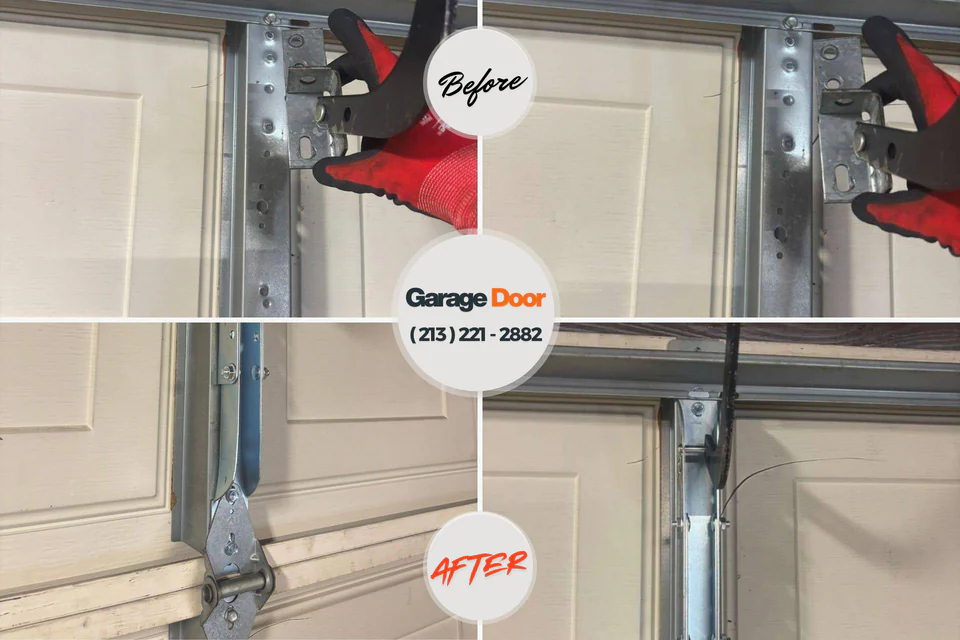 Before and after: garage door repair Erie, PA